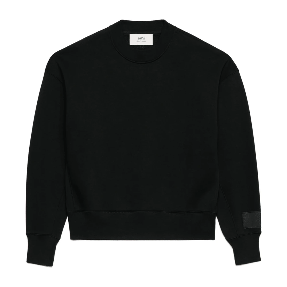 Ami Paris Zwart Patch Logo Sweatshirt Black Heren