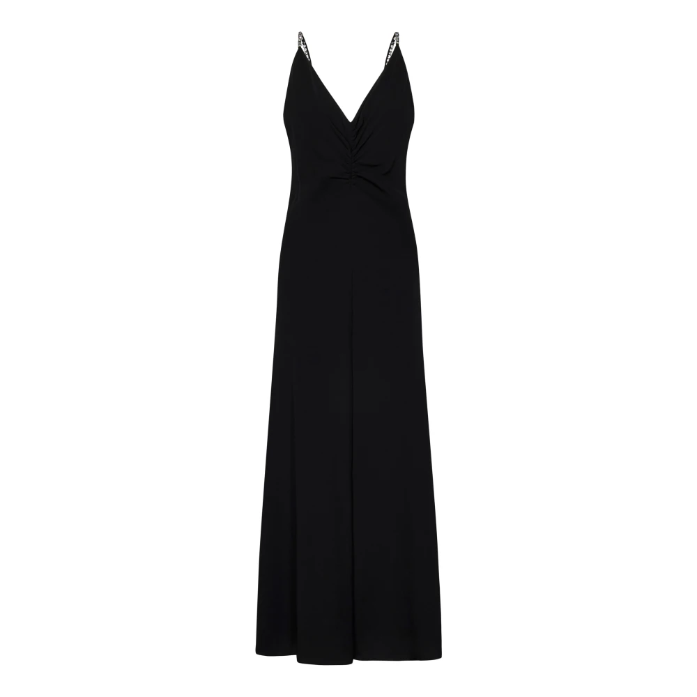 Max Mara Zwart V-hals Strass Trim Jurk Black Dames