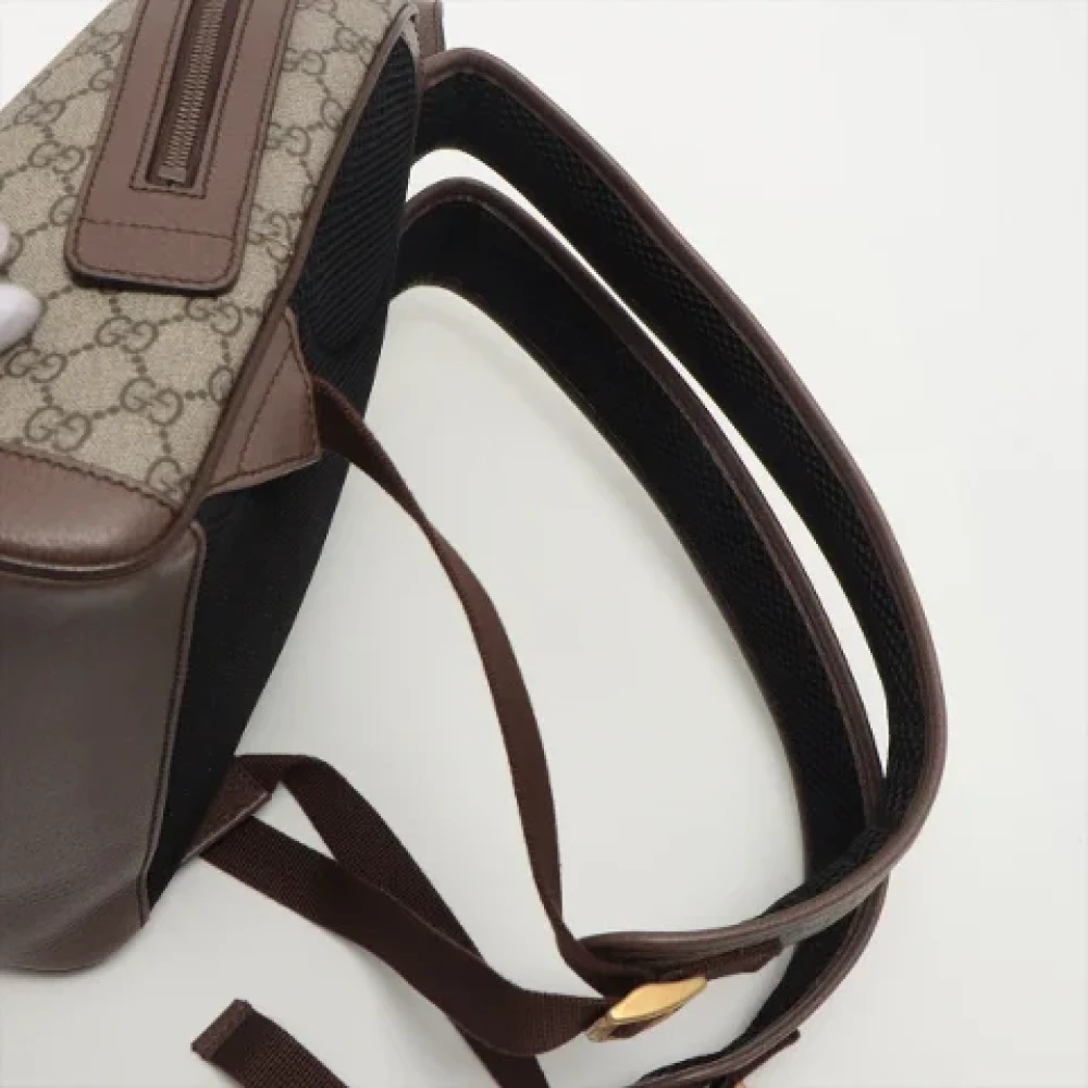Gucci Vintage Pre-owned Canvas backpacks Brown Dames