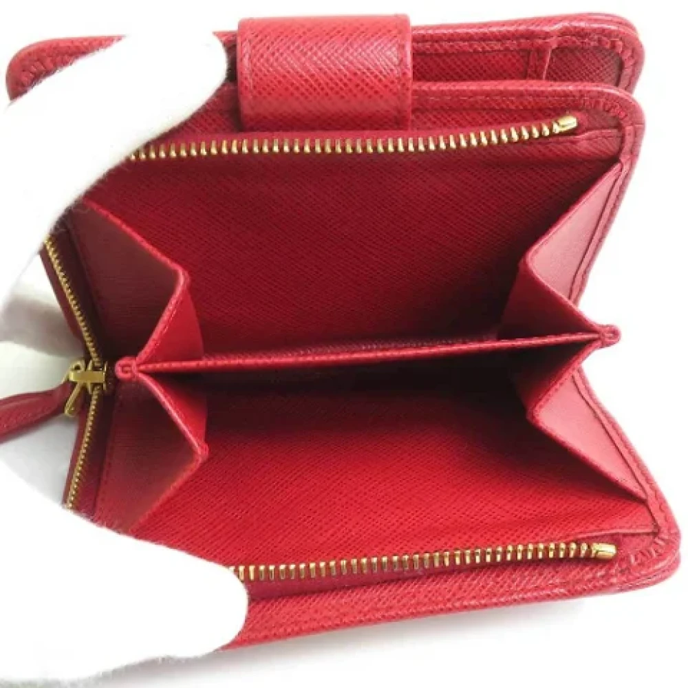Prada Vintage Pre-owned Leather wallets Red Dames