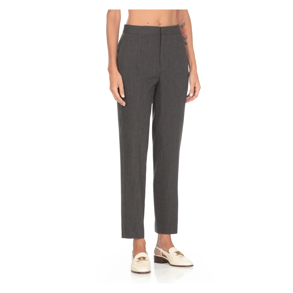 Fabiana Filippi Grijze Wol Pinstriped Broek Gray Dames