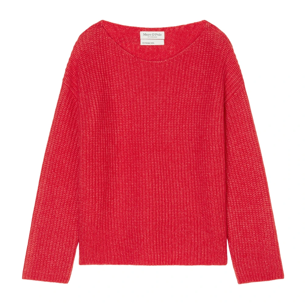 Marc O'Polo Oversized stickad tröja Red, Dam