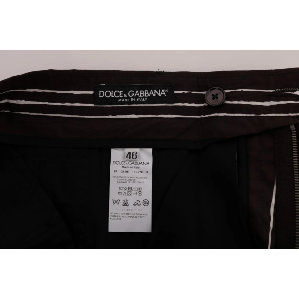 Dolce & Gabbana Gestreepte Hennep Casual Shorts Brown Heren