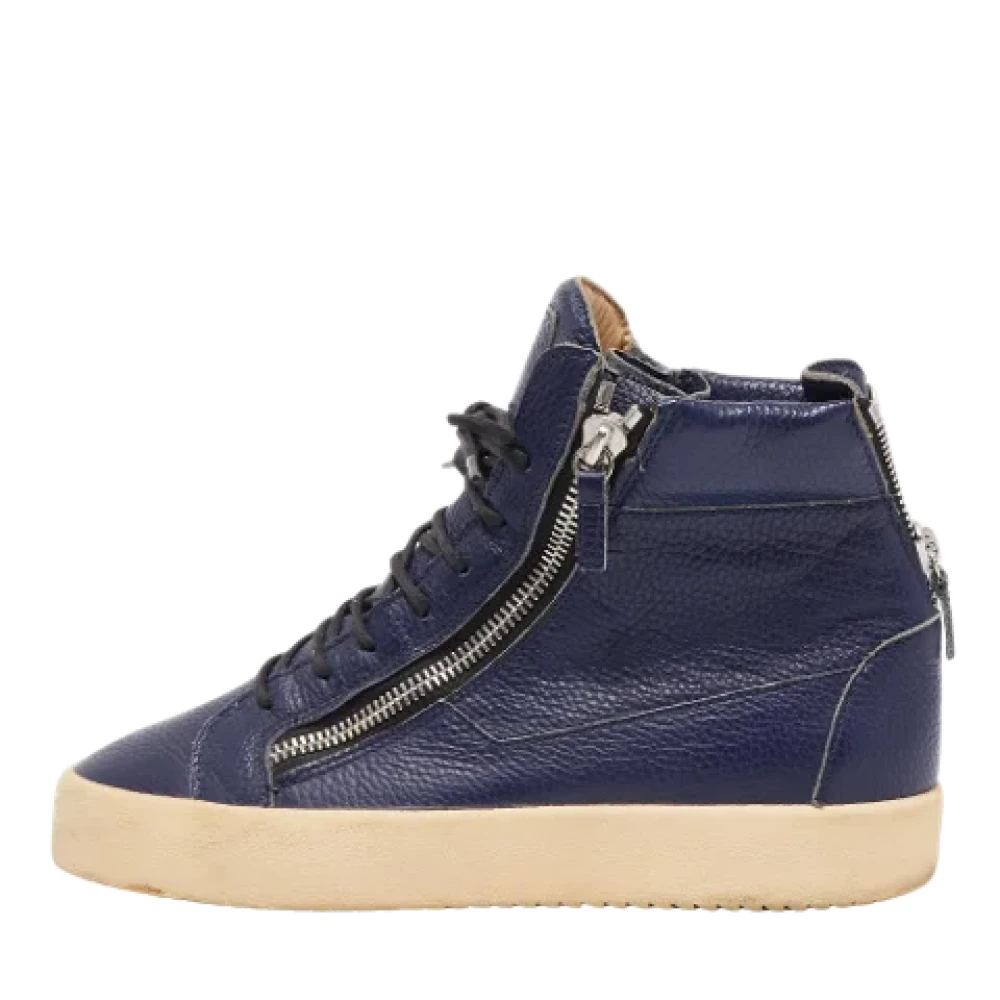 Giuseppe Zanotti Pre-owned Pre-owned Laeder sneakers Blue, Dam