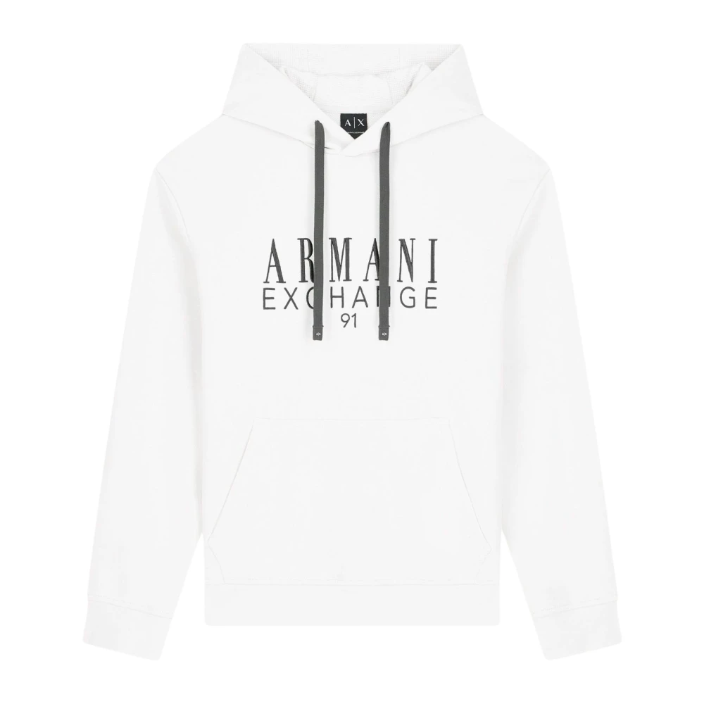 Armani Exchange Hoodie - Male - Hoodies - White - S - Sweatshirts & Hoodies