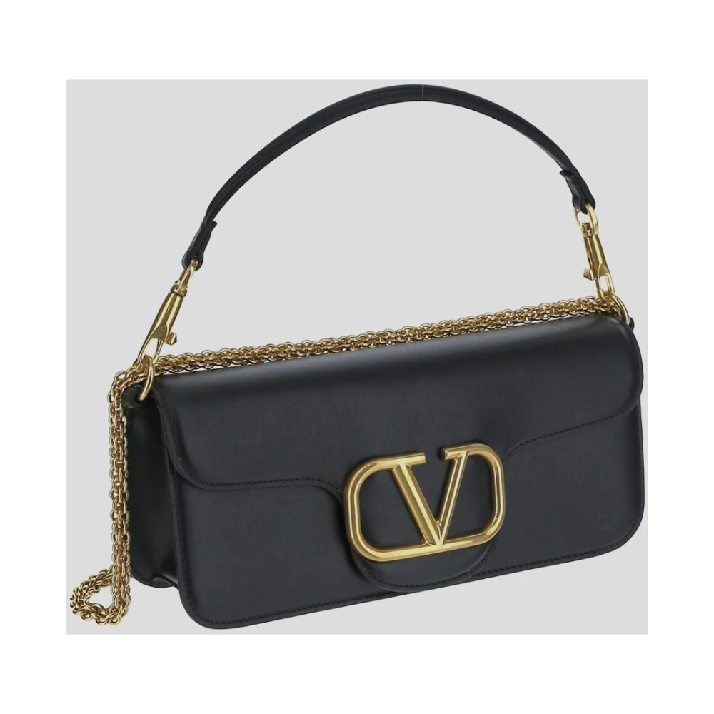 Valentino Garavani Leren Logo Tas Black Dames