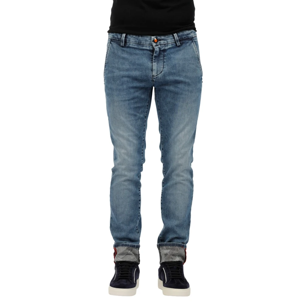 Mason's Reguliere Denim Broek Blue Heren