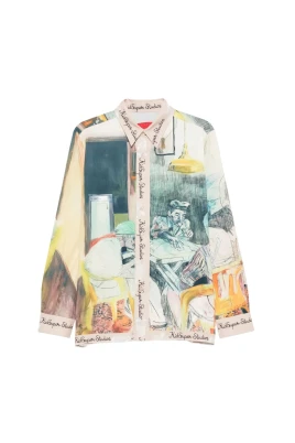 Collage Faces Button Up Shirt