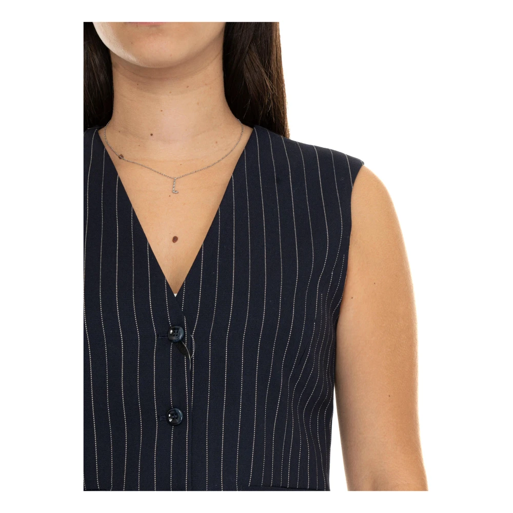 Pennyblack Fantasia Gessata Amadeus Vest Blue Dames