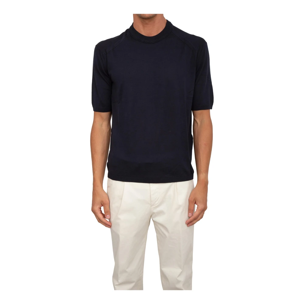 Emporio Armani Men's Blue Round-Neck Knitwear, 3XL, Pullover Jumper Stylish Fashion