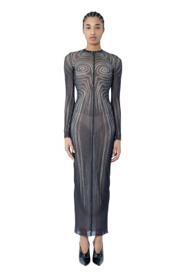 spiral-print-mesh-maxi-kjole