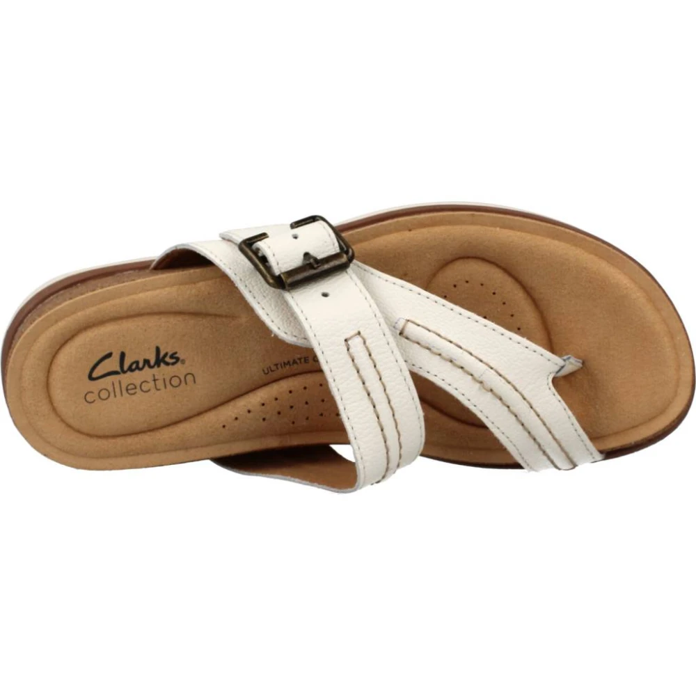 Clarks Flip Flops White Dames