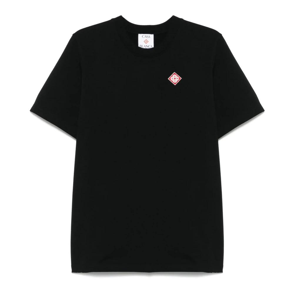 Casablanca Zwart Katoen Logo T-shirt Polo Black Heren