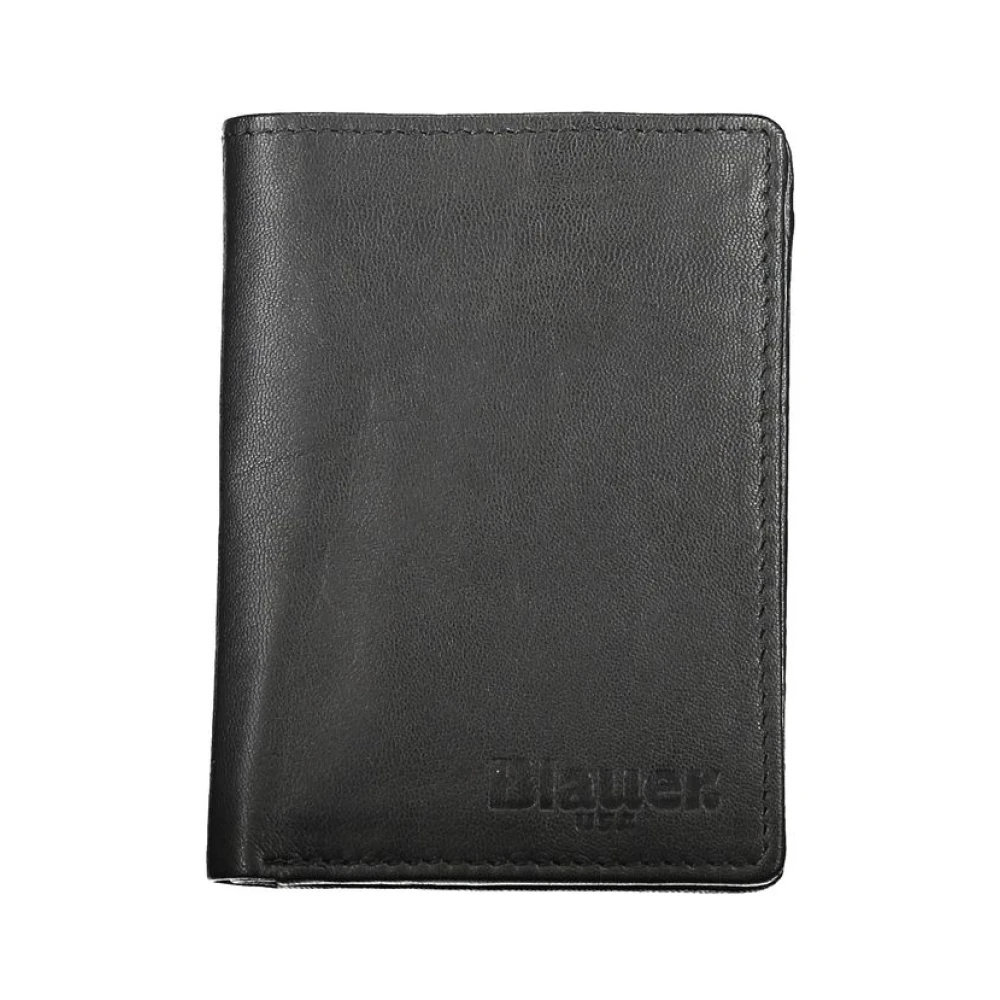 Blauer Zwarte Leren Dubbel Compartiment Portemonnee Black Heren