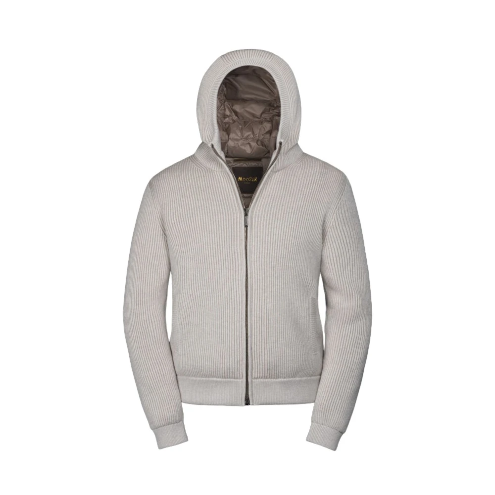 Moorer Men's Beige Down Jackets, Xl, Misone Cw1 Bomber Jacket