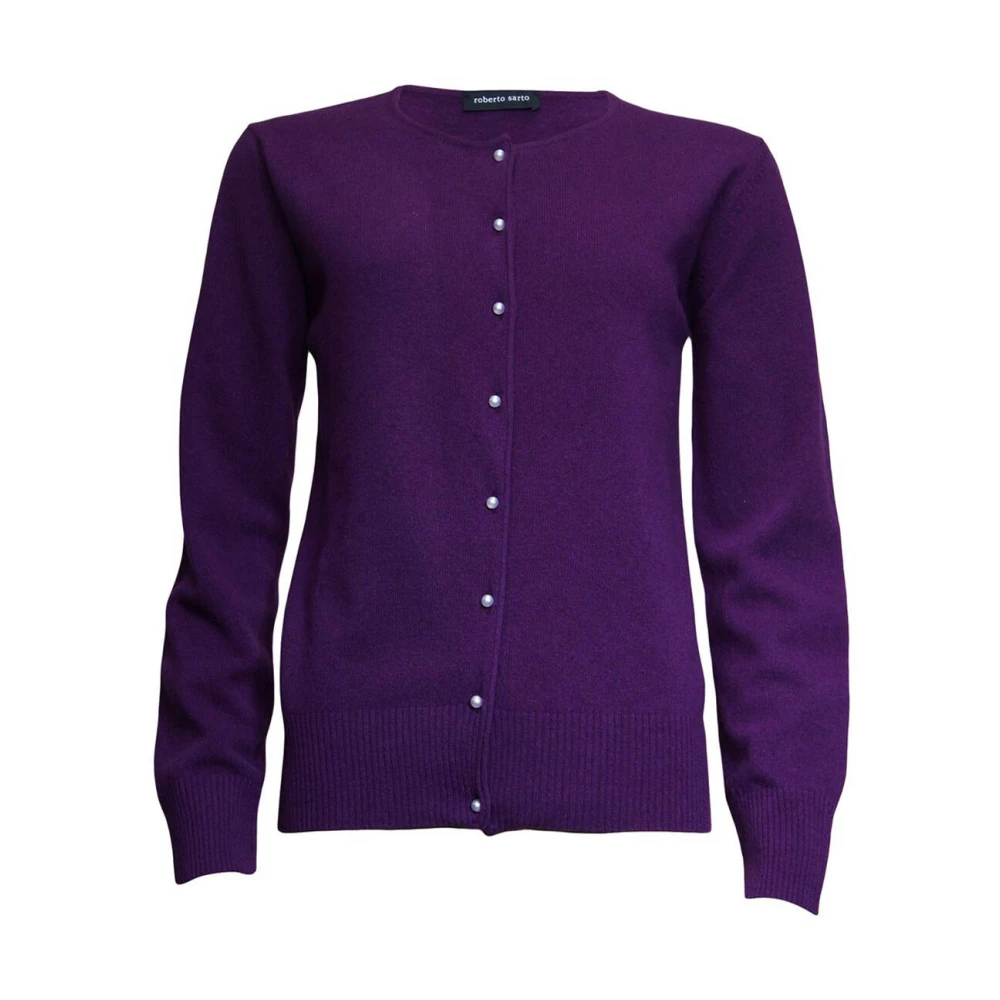 Roberto sarto O-Neck Cardigan Vest Purple Dames