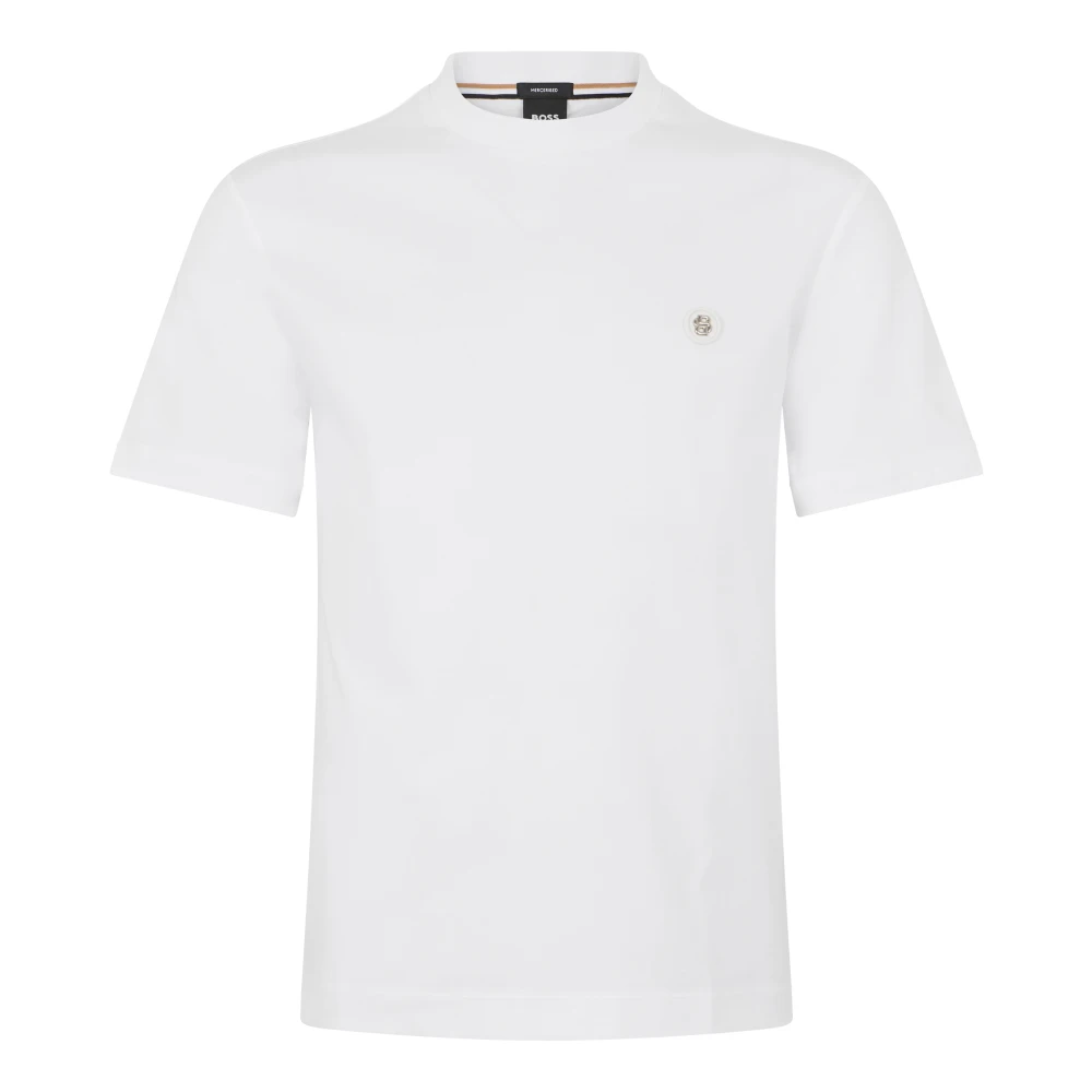 Hugo Homme Blanc Tops, Taille: Xs T-Shirt En Coton À Manches Courtes