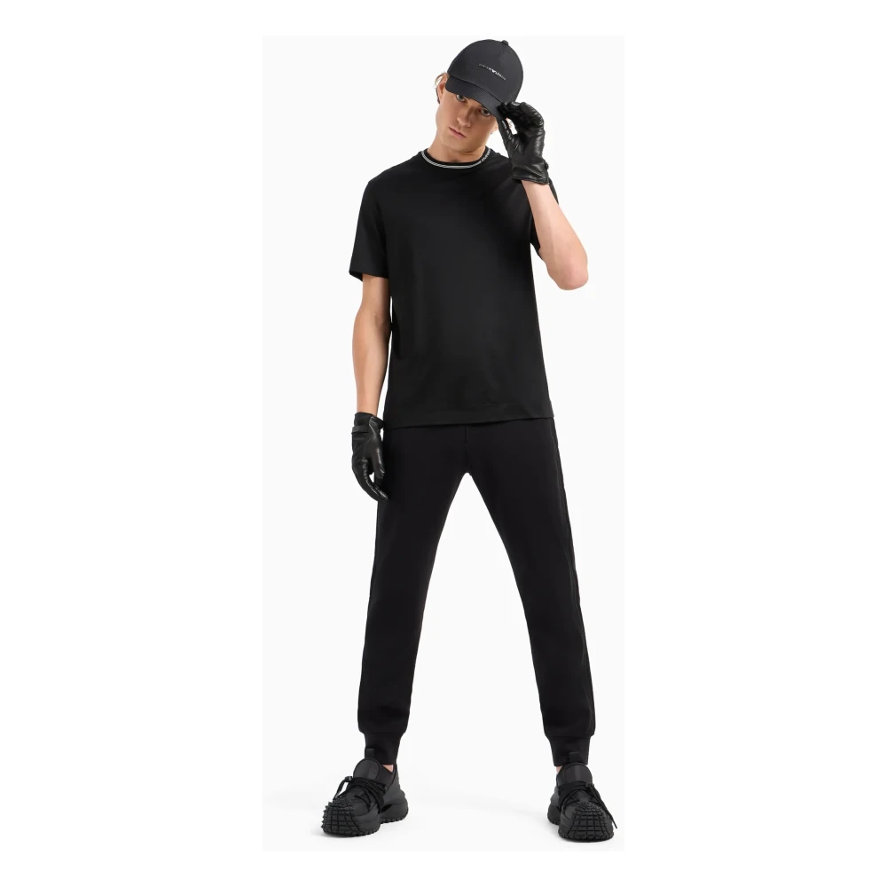 Emporio Armani Zwart T-shirt met logo-accent Black Heren