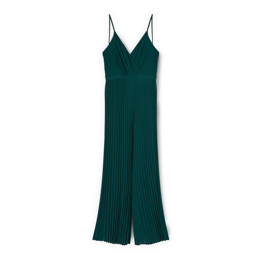 Motivi Mujer Verde - Mono Largo Plisado En Georgette - Jumpsuits & Playsuits - Xs