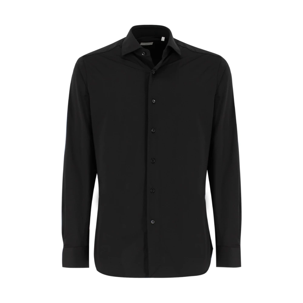 Xacus No Iron Slim Fit Overhemd voor een Perfecte Look de Hele Dag Black Heren
