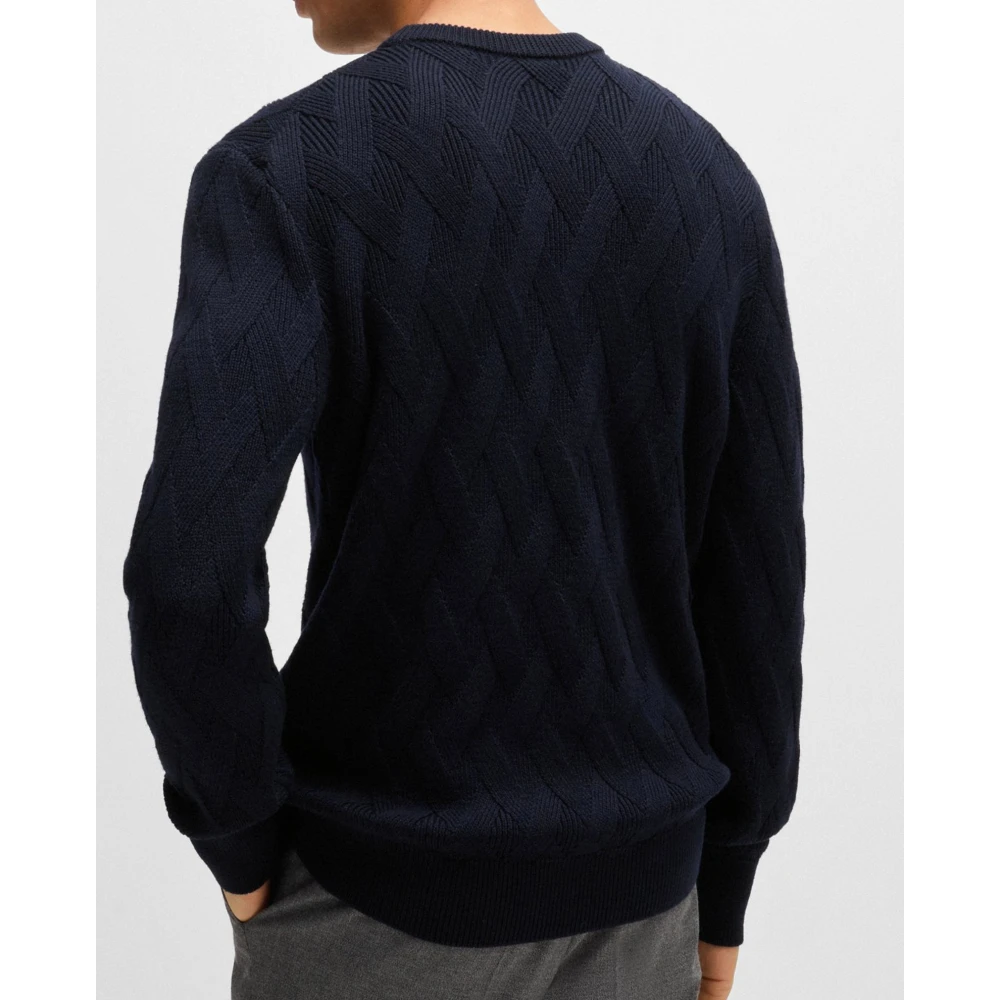 Hugo Boss Blauwe Crew Neck Sweater Elfredo Blue Heren