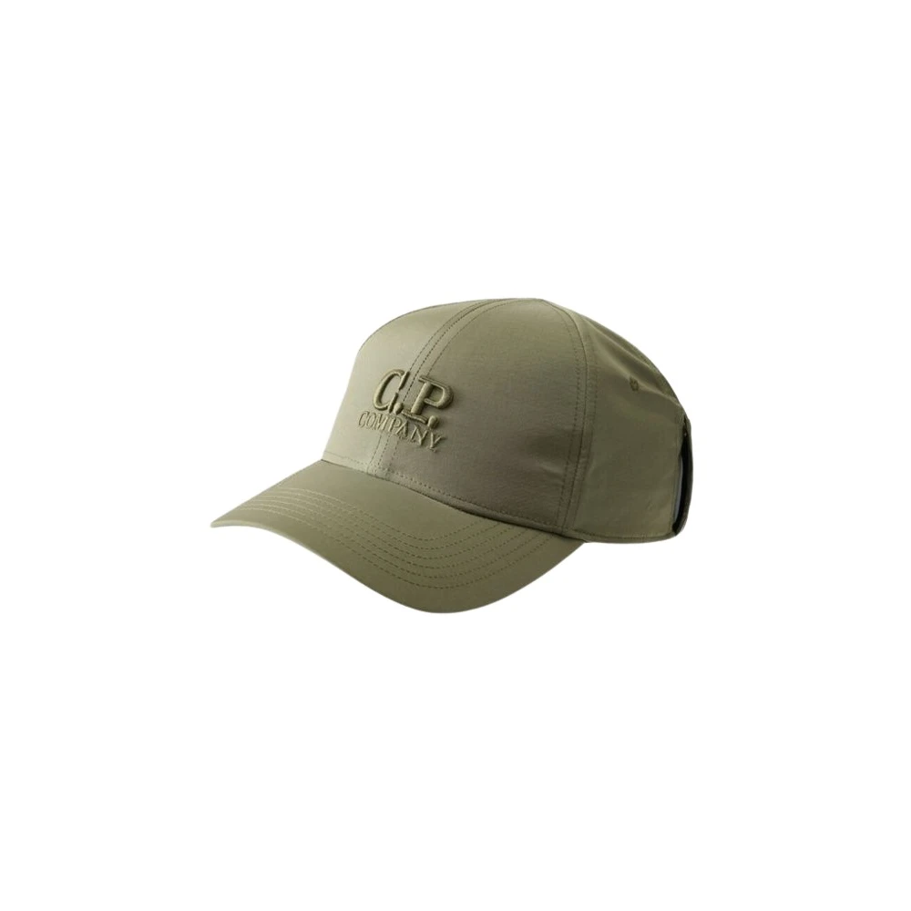 C.p. Company Unisex Green Panelled Logo Cap