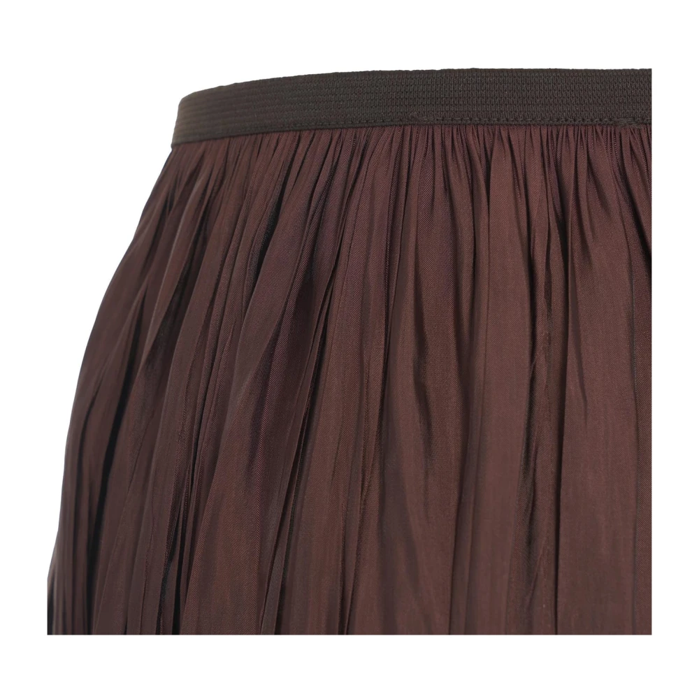 Roberto Collina Bruine Midi Geplooide Rok Brown Dames