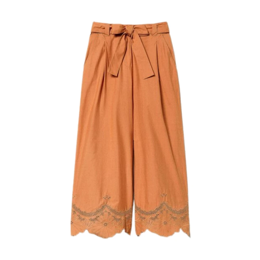 Twinset Brown Cropped Trousers, Female, M, Cropped Trousers
