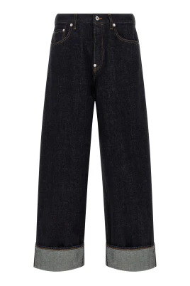Vida jeans med bred passform i japansk denim med uppvik