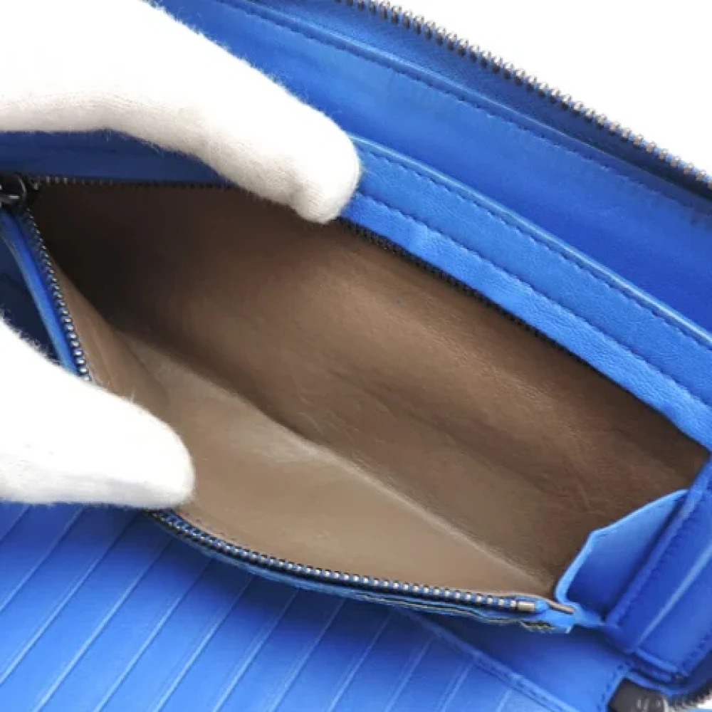 Bottega Veneta Vintage Pre-owned Leather wallets Blue Dames