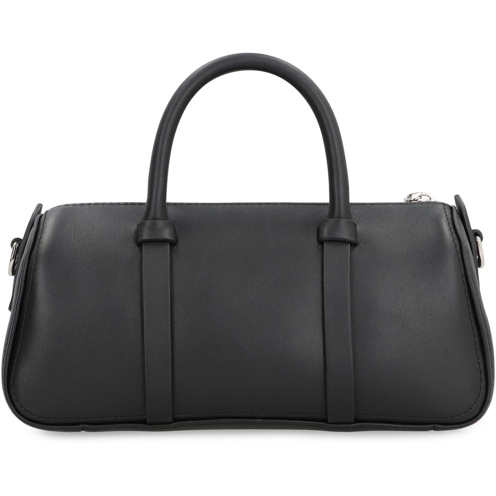 Longchamp Leren handtas met afneembare schouderband Black Dames