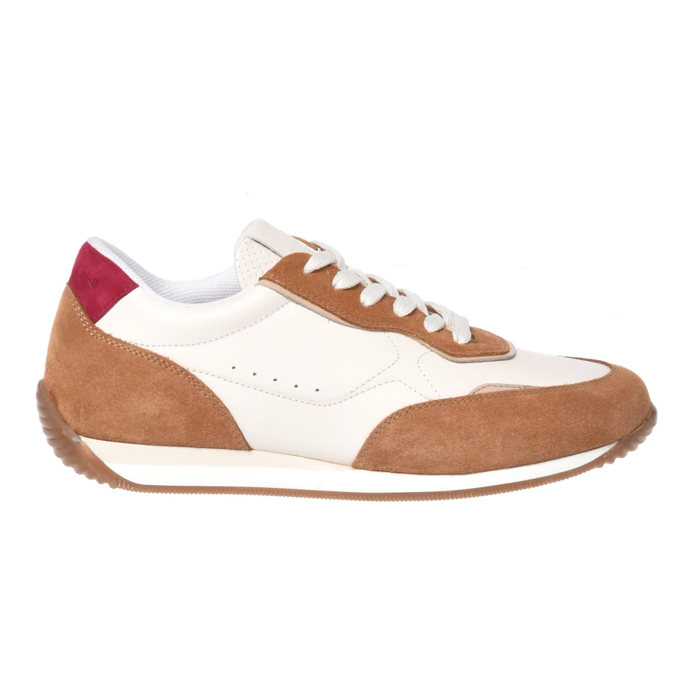 Baldinini Multicolor Tan Suede And White Leather Sneaker - Female - Sneakers - 8 Uk - Shoes