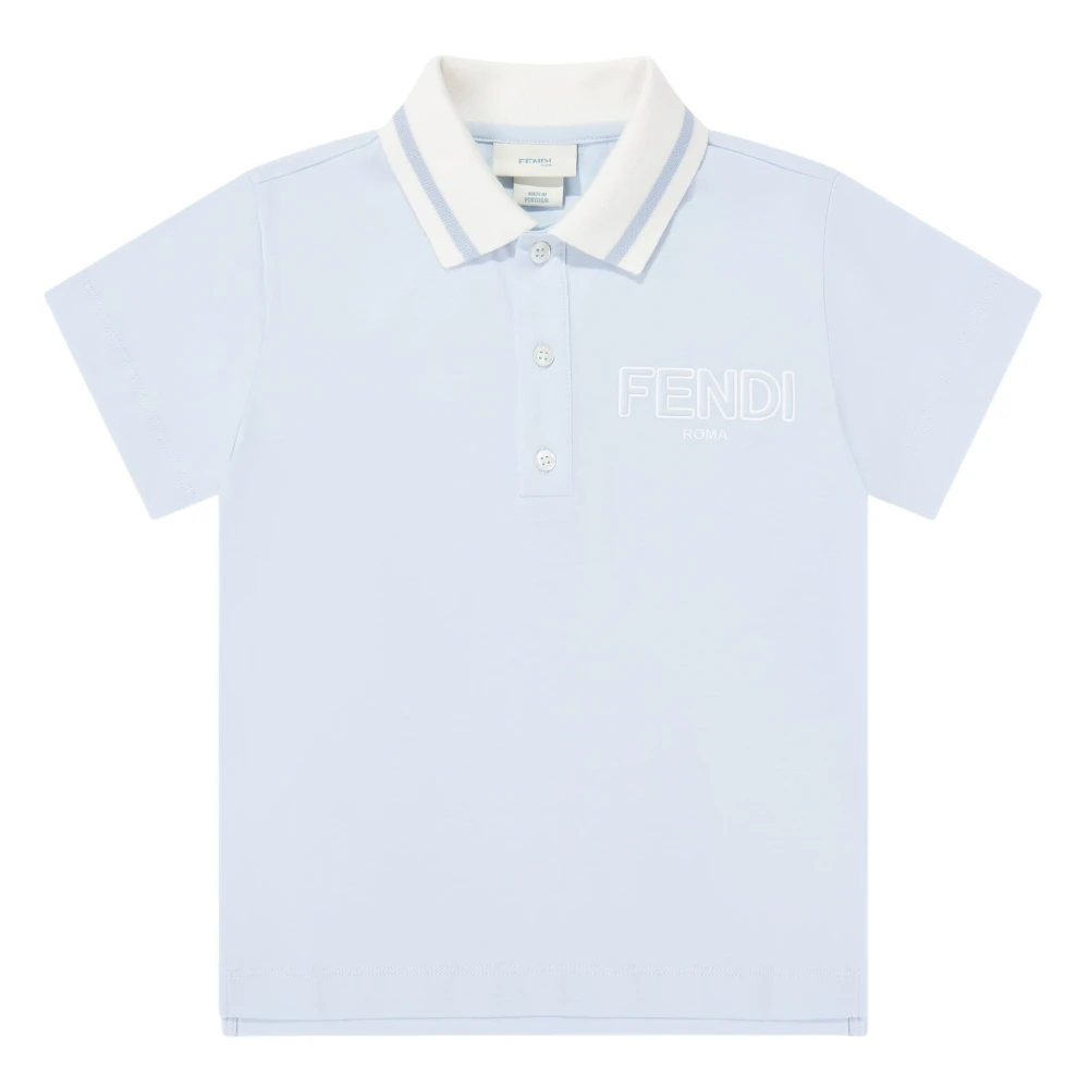 Fendi Boys Blue Logo Polo Shirt - Kids Short Sleeve T-Shirts - 5 Y - Kids