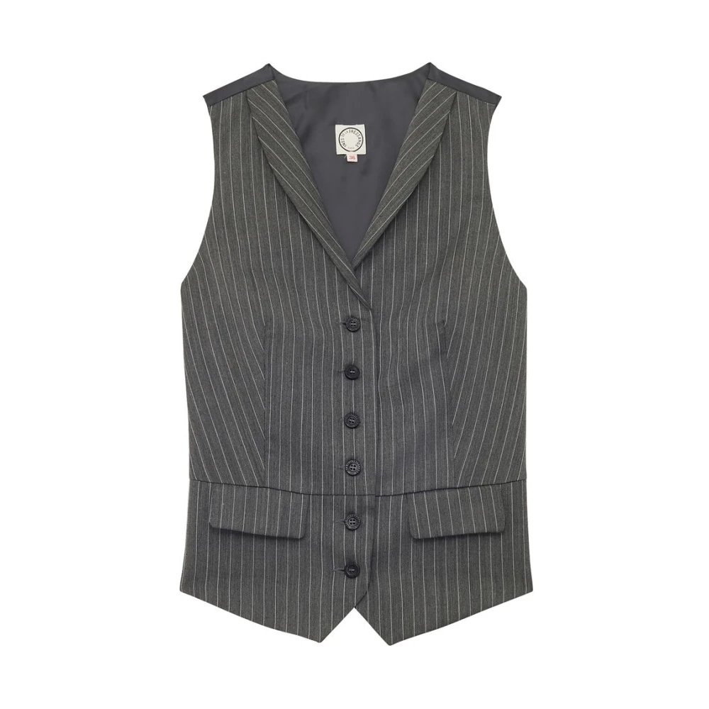 Ines De La Fressange Paris Robinson Waiscoat Gray Dames