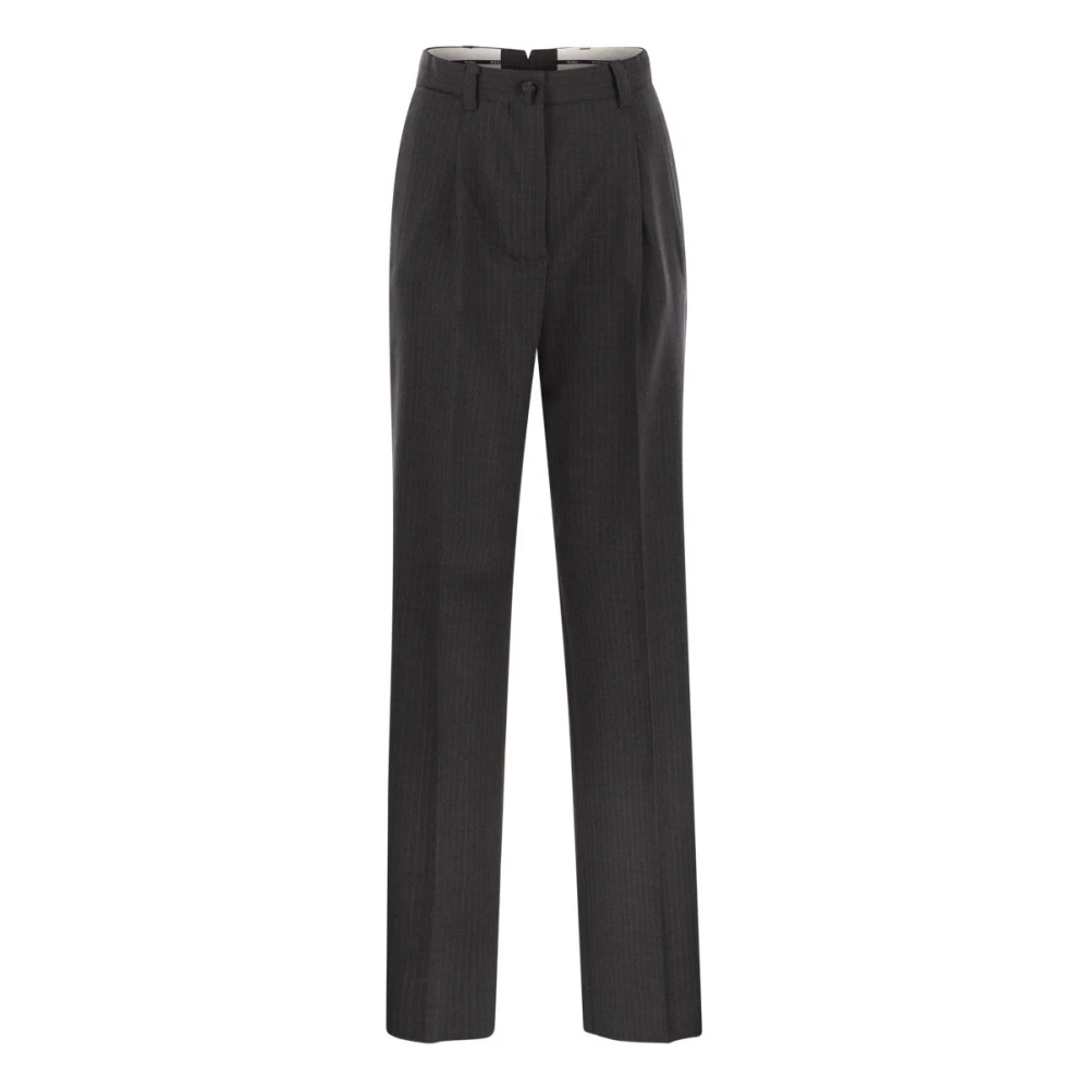 Weekend Max Mara Vrouw Grijs Broeken Dames, 2XS, Wol, Wide Broeken
