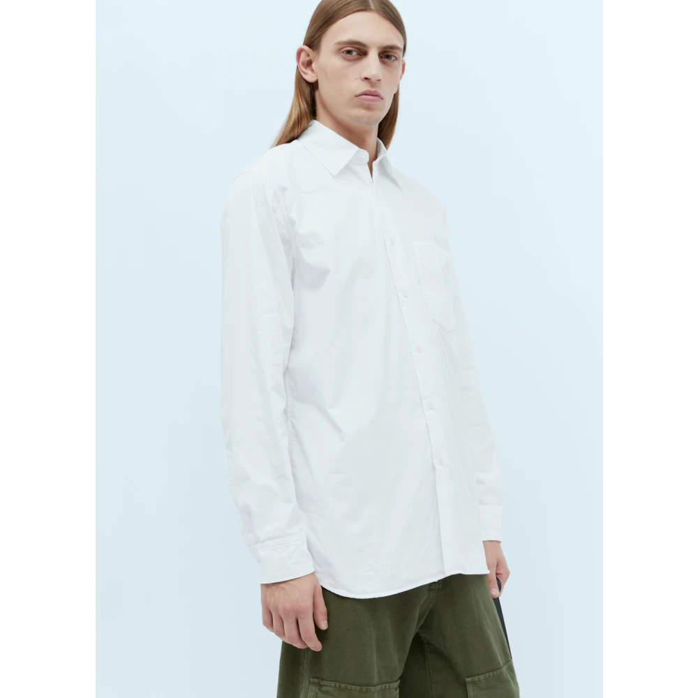 Dries Van Noten Klassiek Katoenen Overhemd met Zak White Heren