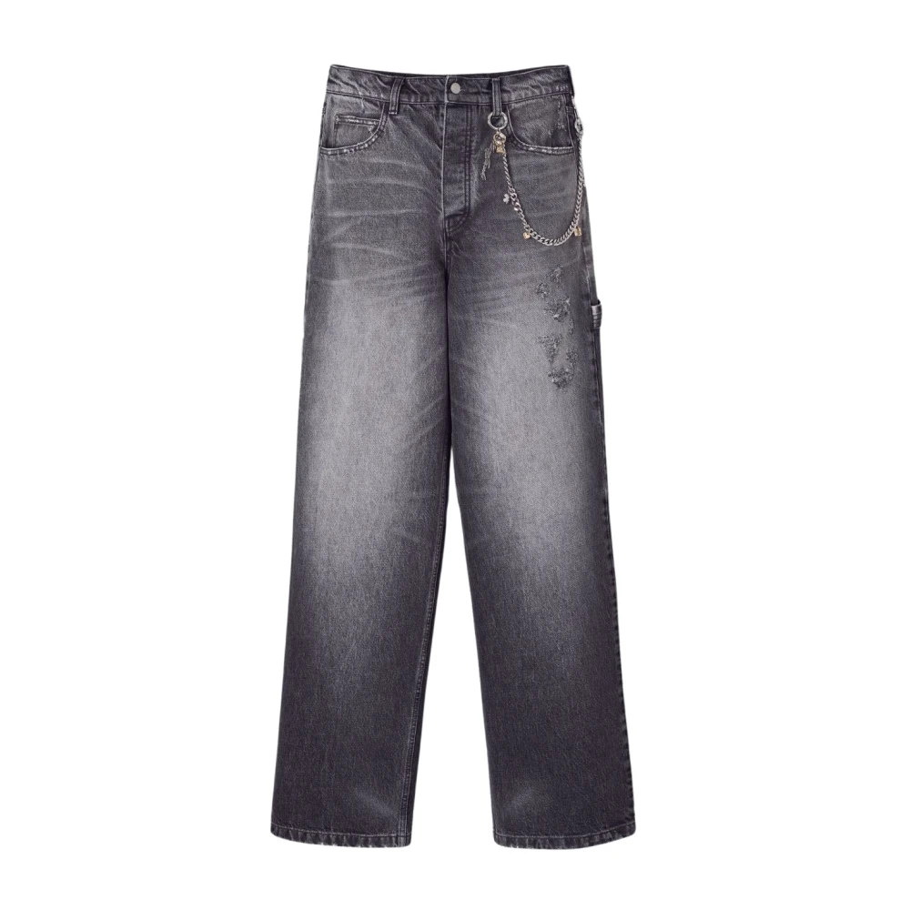 Marc Jacobs Zwarte Gewassen Oversize Denim Jeans Black Dames