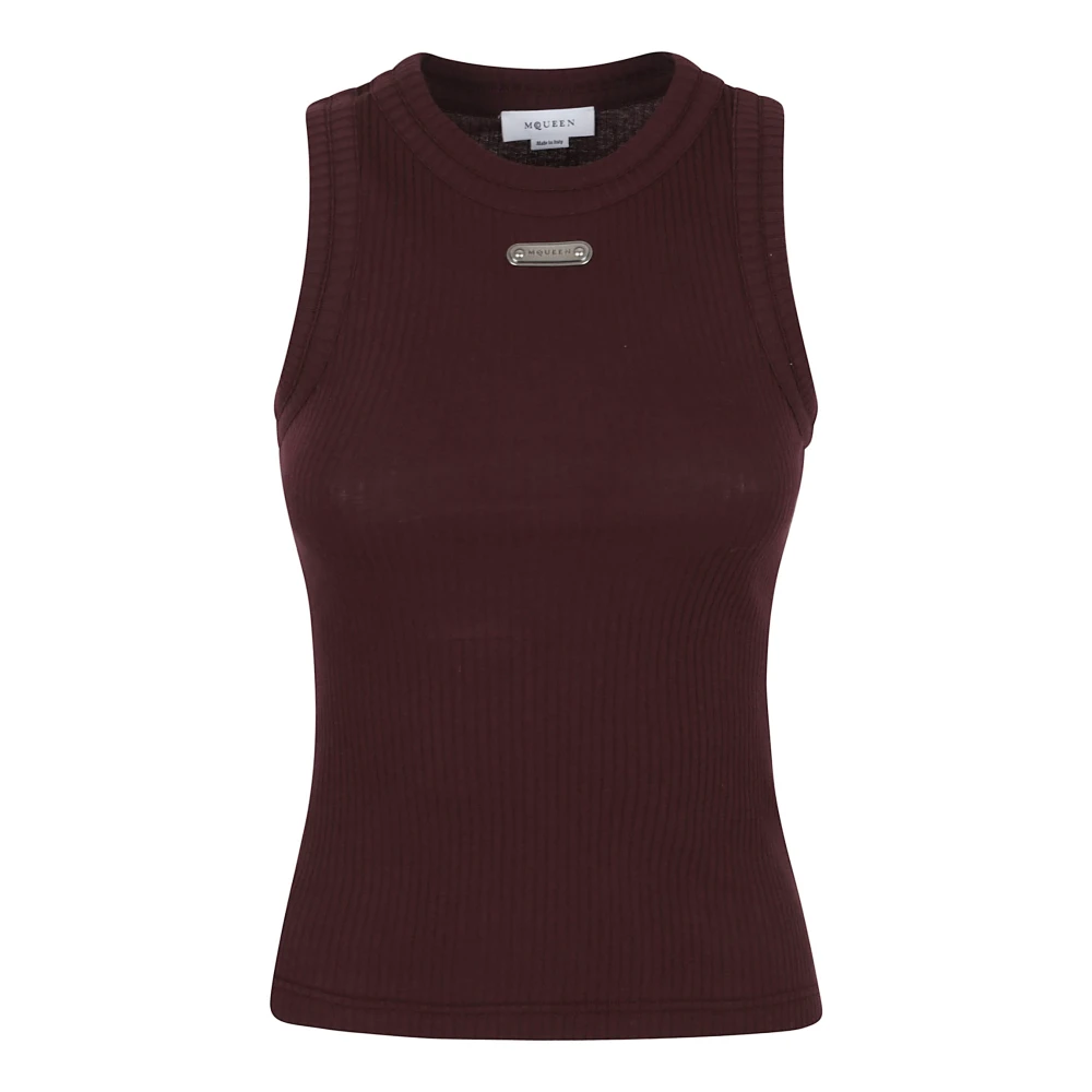 Alexander mcqueen Rode Ribgebreide Bovenkleding Red Dames