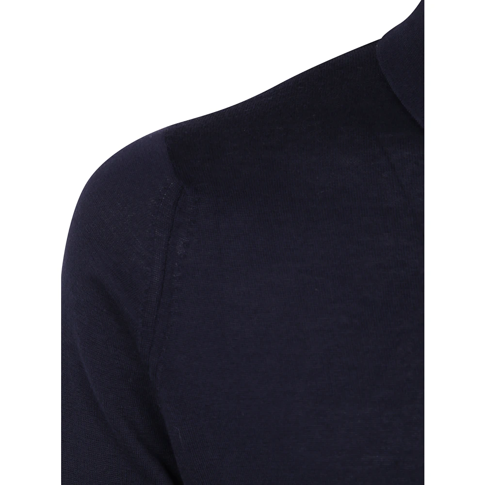 John Smedley Lange mouwen shirt in Bradwell stijl Blue Heren