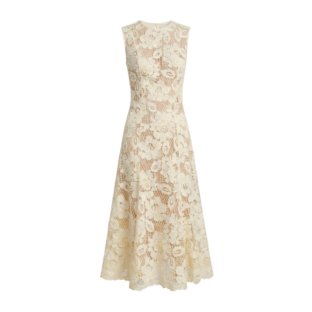 Self Portrait Women's Yellow Crochet Lace Midi Dress - Midi Dresses - S - Dresses