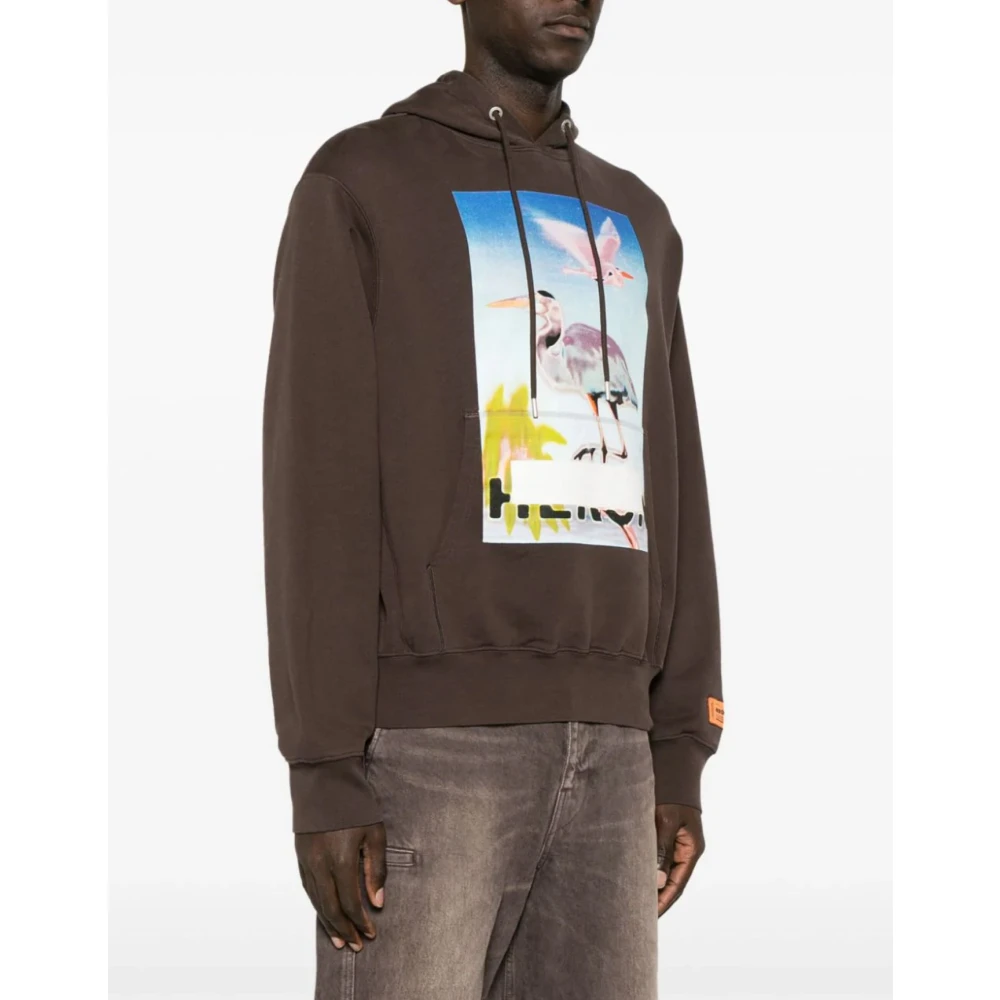 Heron Preston Gecensureerde Logo Hoodie Bruin Paarse Sweatshirt Brown Heren