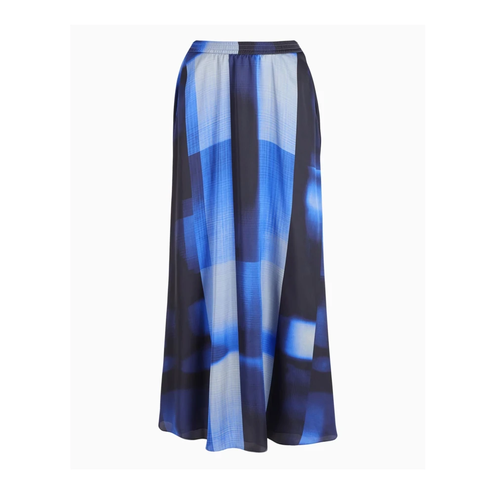 Emporio Armani Gedrukte satijnen rok Elastische taille Georgette voering Multicolor Dames