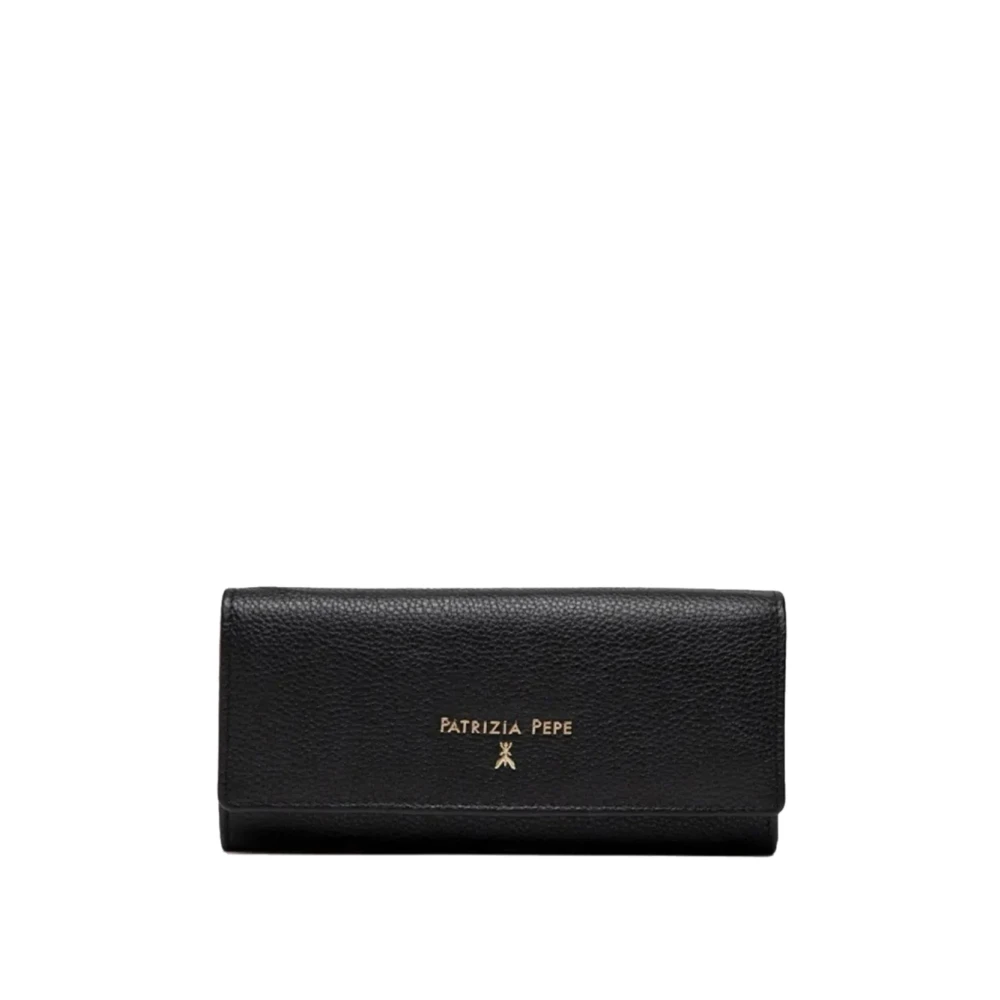Patrizia Pepe Wallets & Cardholders, Female, One Size, Grained Leather Wallet Black