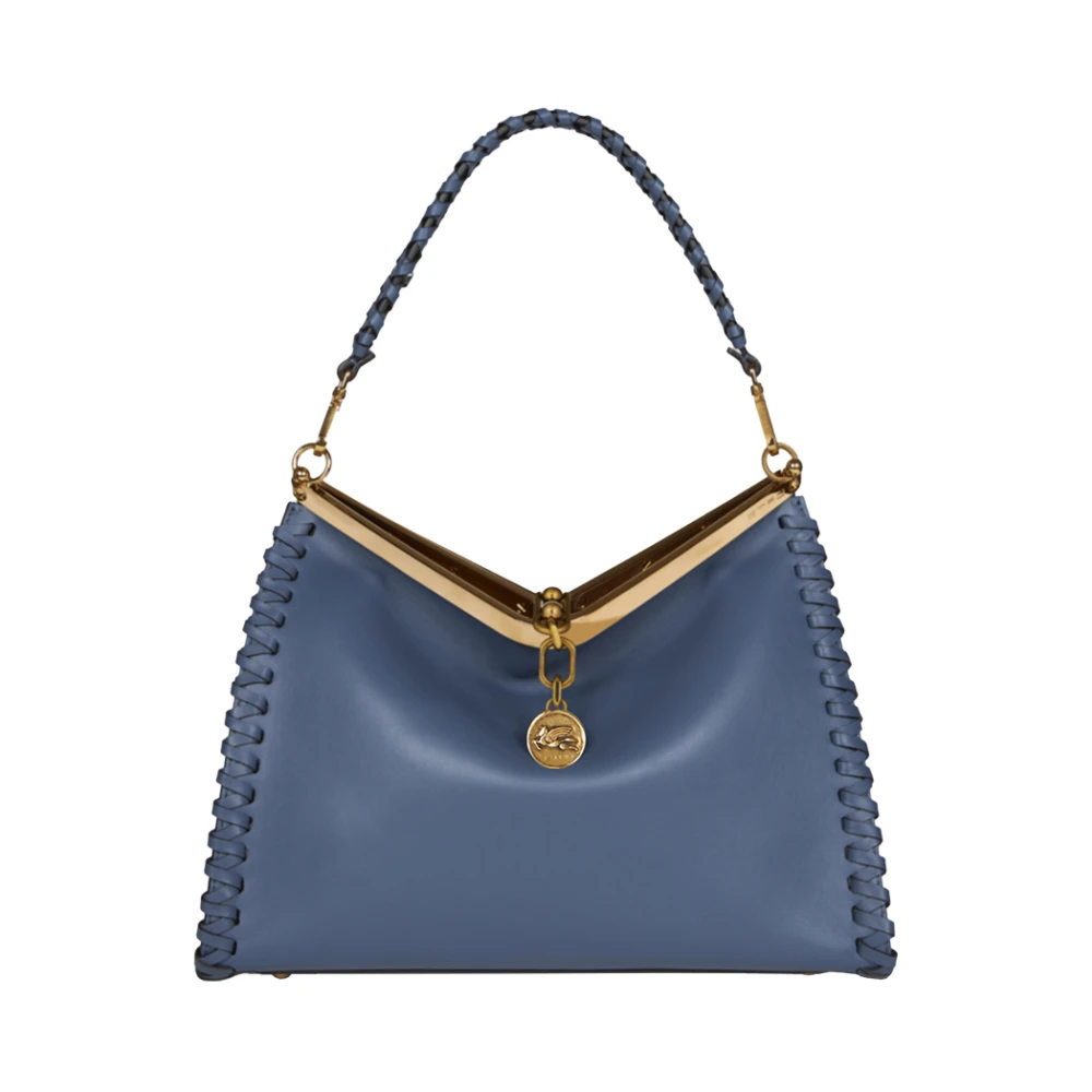 ETRO Blauwe Leren Vela Tas met Draadwerk Blue Dames