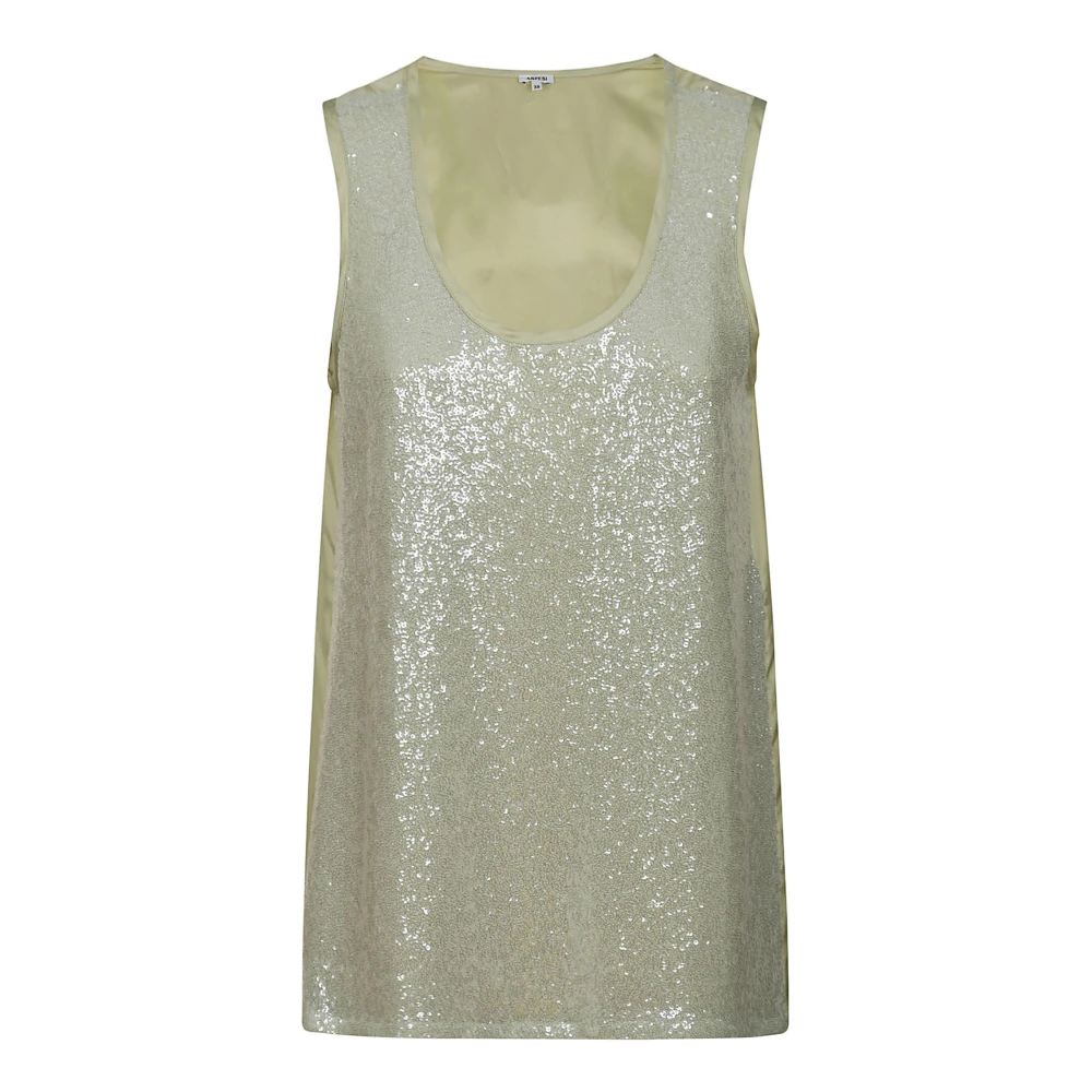 Aspesi Glanzende tanktop voor stijgende temperaturen Green Dames