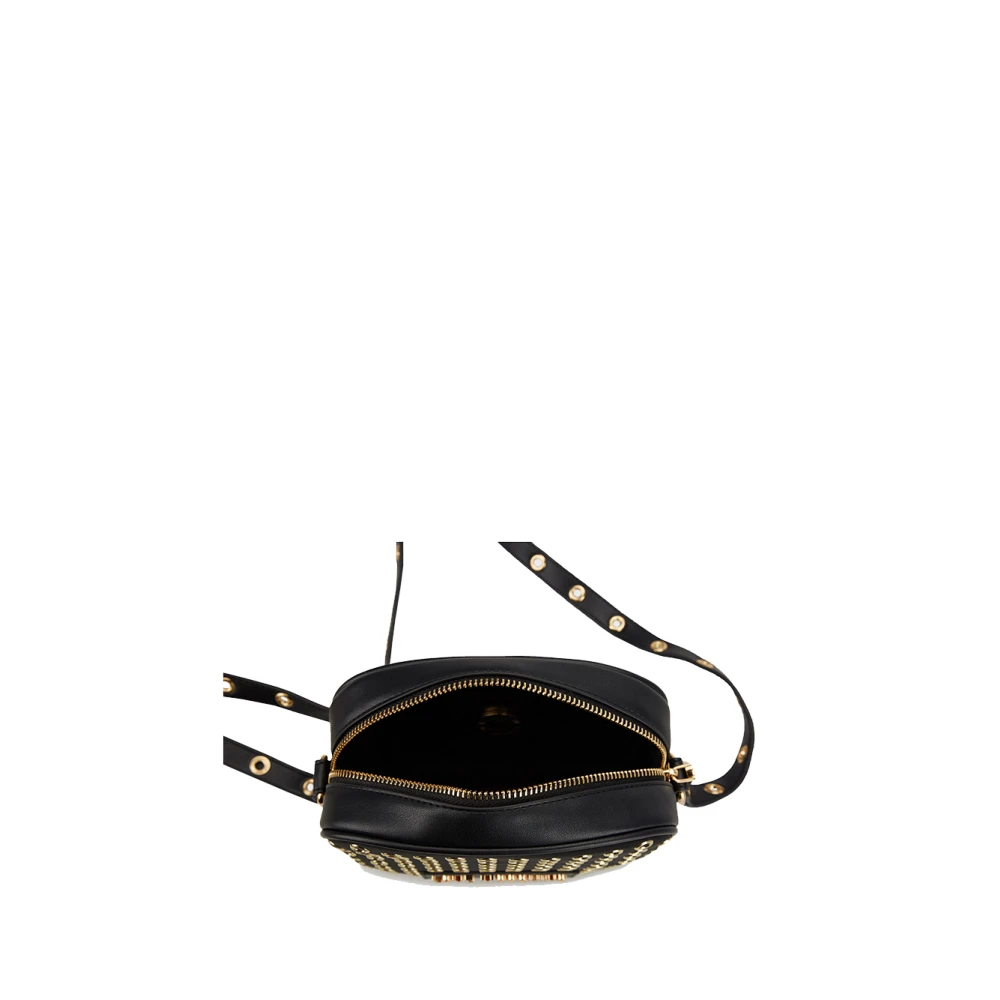 Moschino Zwarte schoudertas met gouden details Black Dames