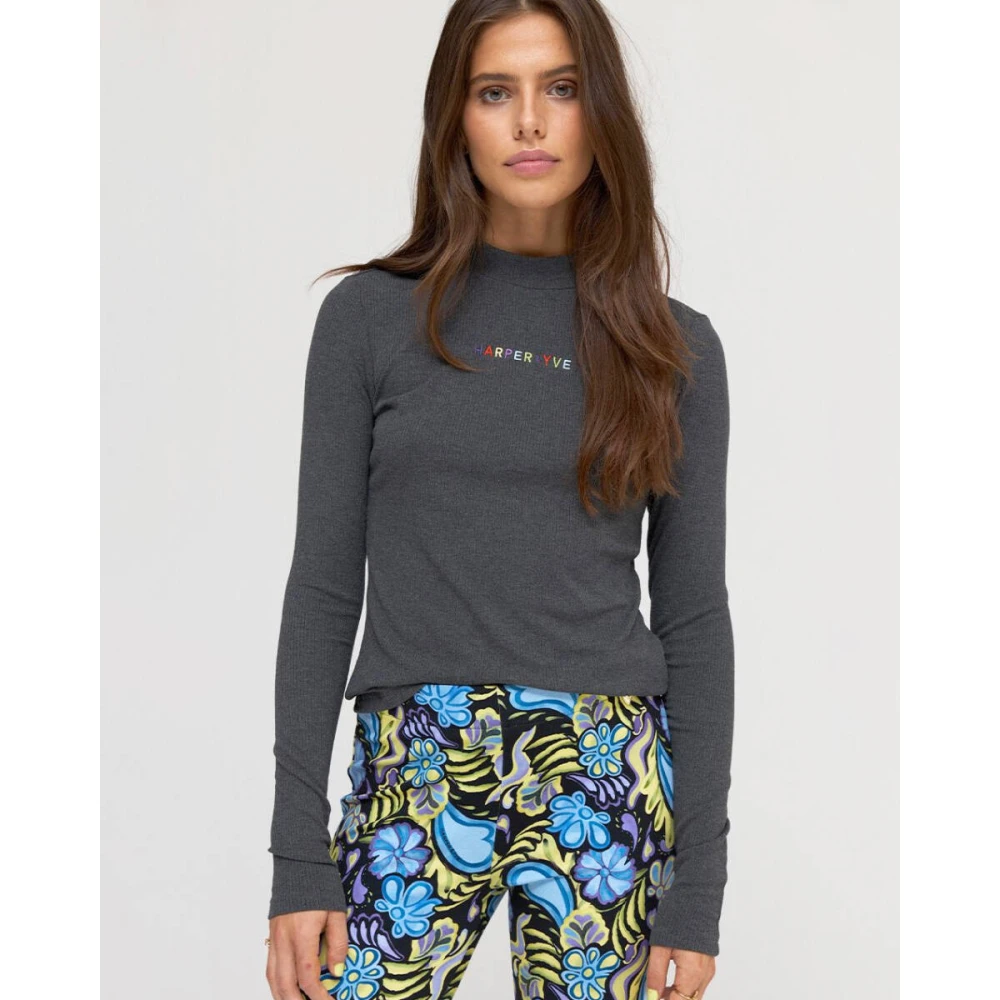 Harper & Yve Lange mouw top Jane-Ls Gray Dames