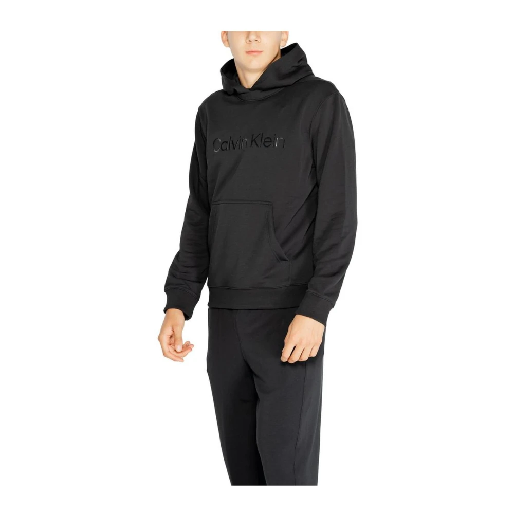 Calvin Klein Zwarte polyester trui voor mannen Black Heren