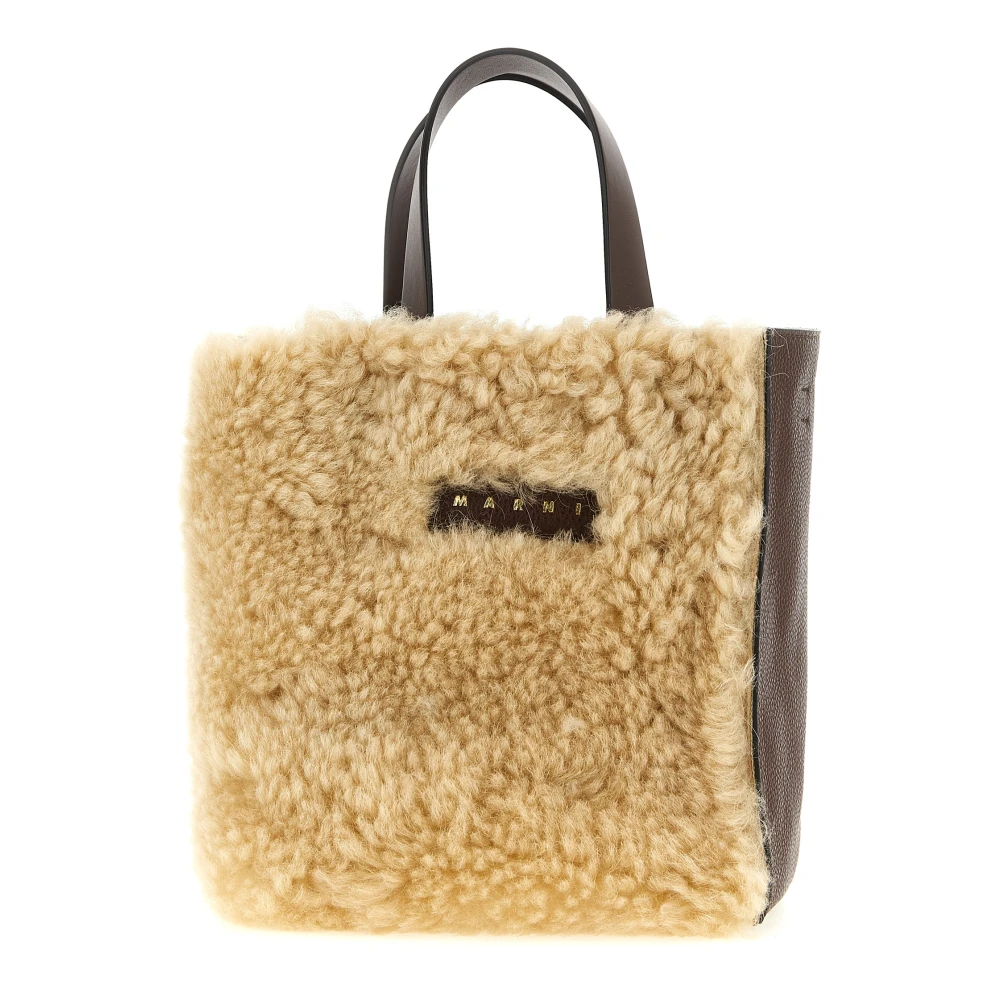 Marni Vrouw Multicolor Tassen Dames, Veelkleurig, One Size, Katoen, Museo Soft Mini Montone Handbag