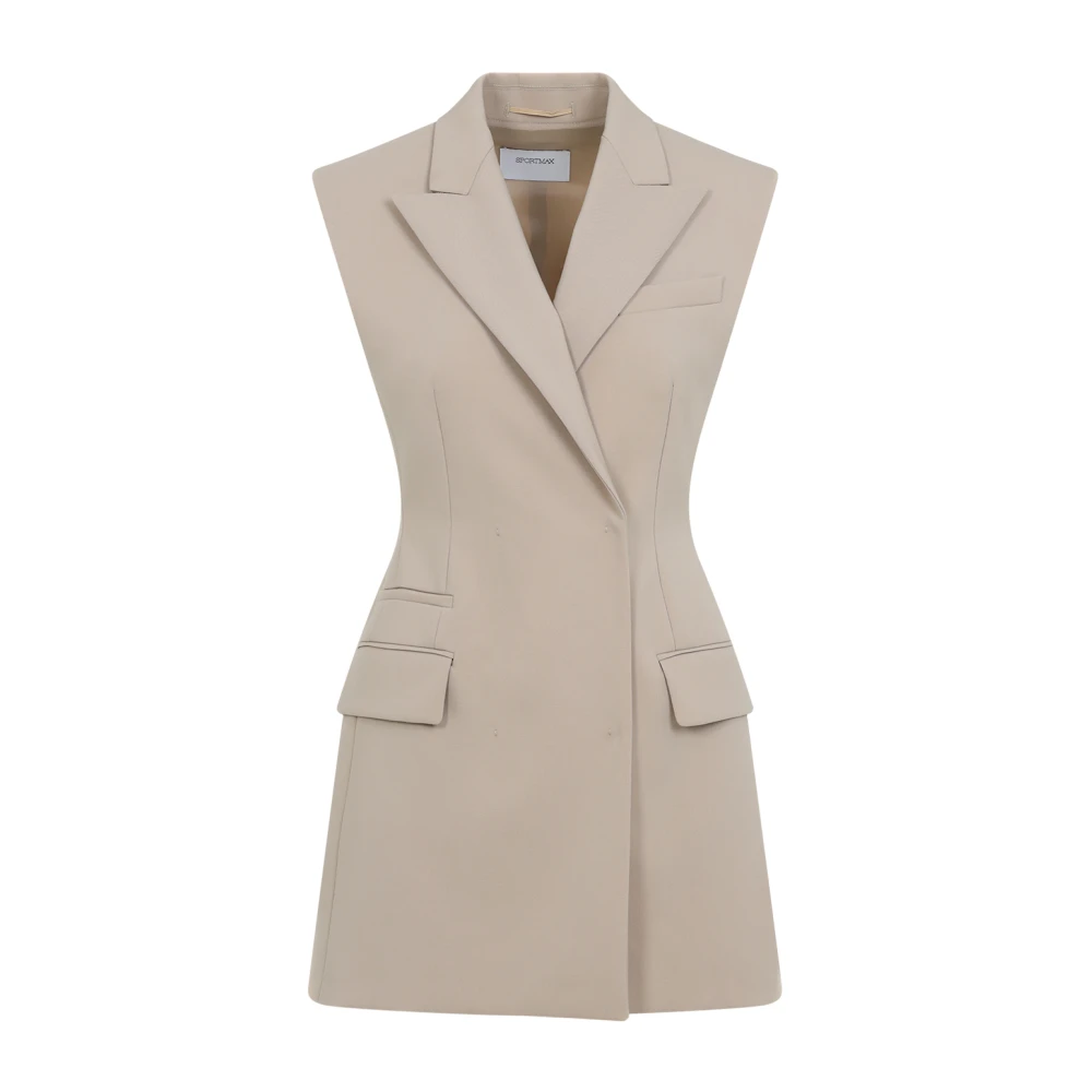 SPORTMAX Elegant Nude & Neutrals Waistcoat Beige Dames